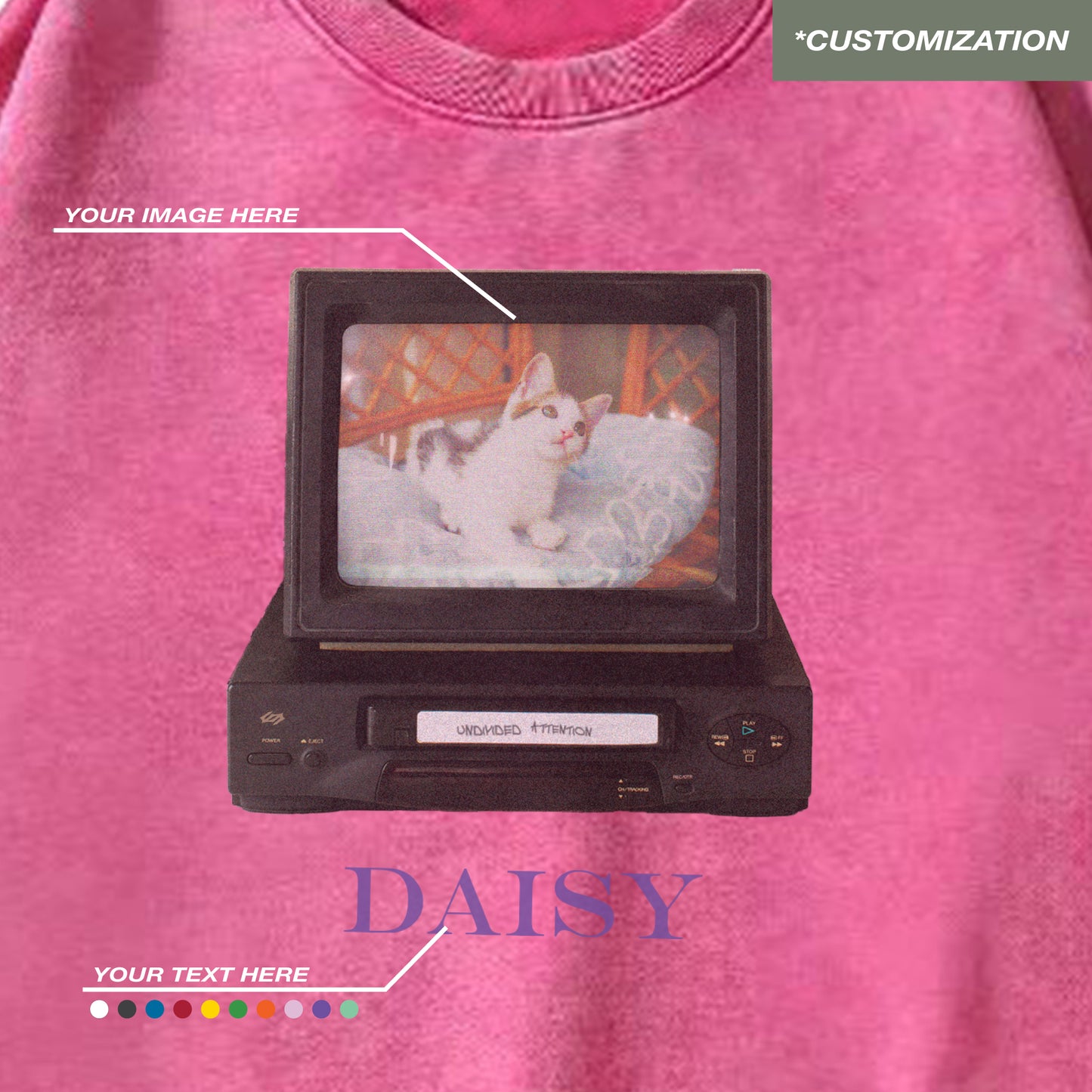 "TELEVISION - CUSTOMIZATION" PINK / SWEATSHIRT