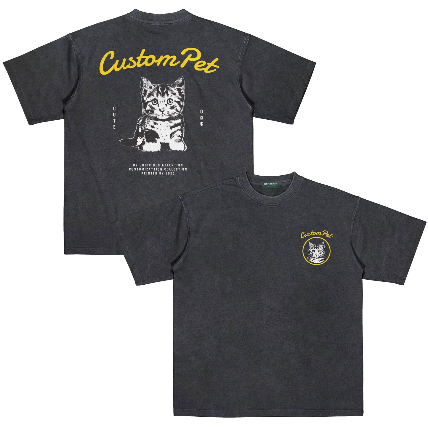 "CUSTOM PET TEE #4" WASHED BLACK / MEDIUM FIT