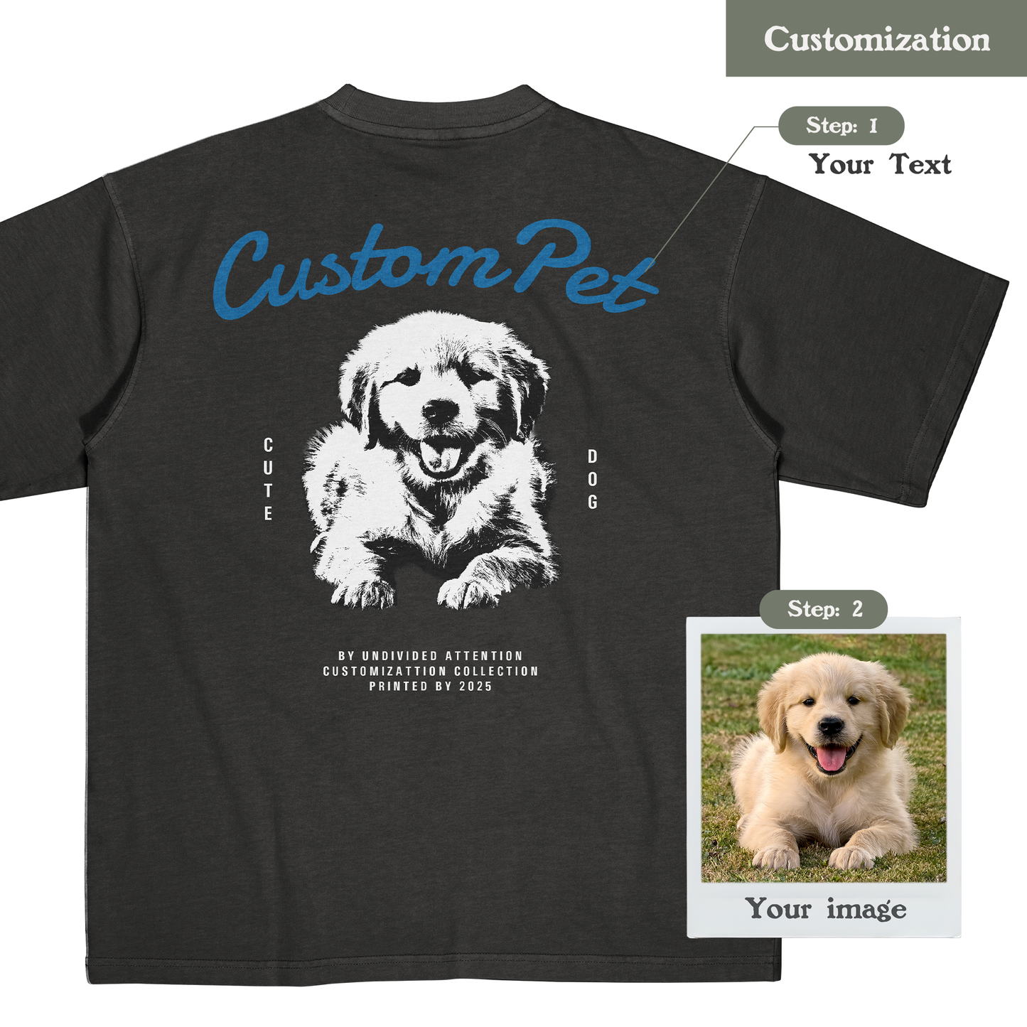 "CUSTOM DOG TEE #3" BLACK / MEDIUM FIT