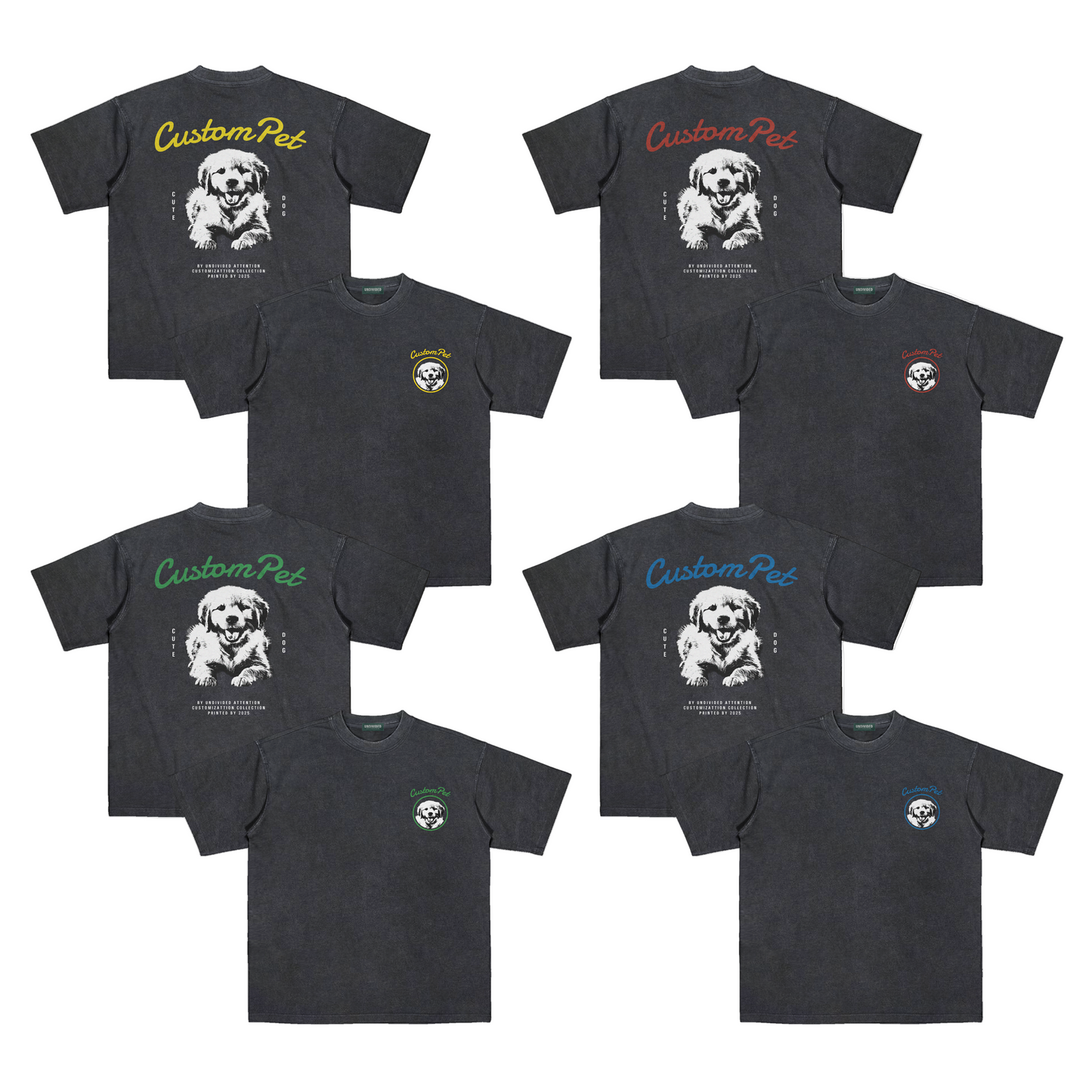 "CUSTOM DOG TEE #3" WASHED BLACK / MEDIUM FIT