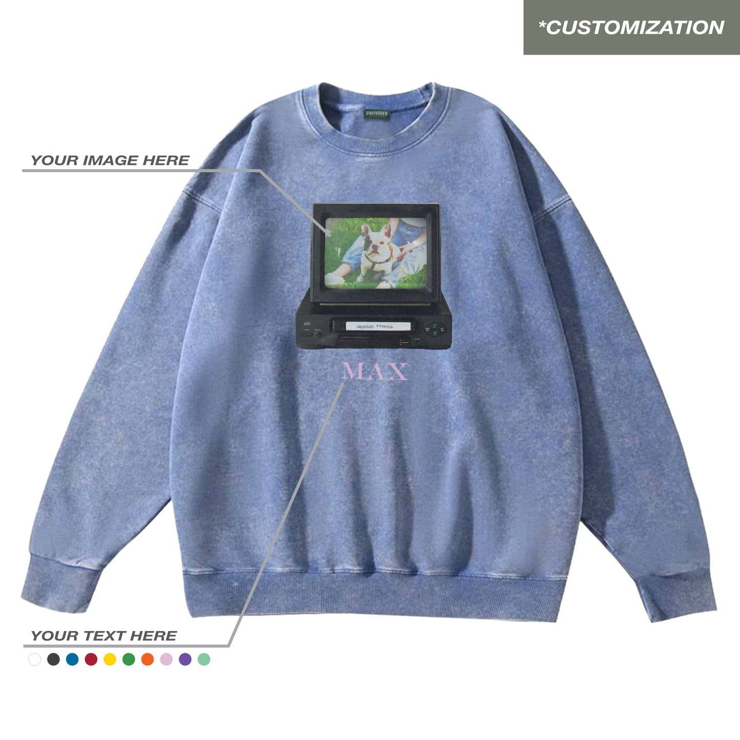 "TELEVISION - CUSTOMIZATION" BLUE / SWEATSHIRT