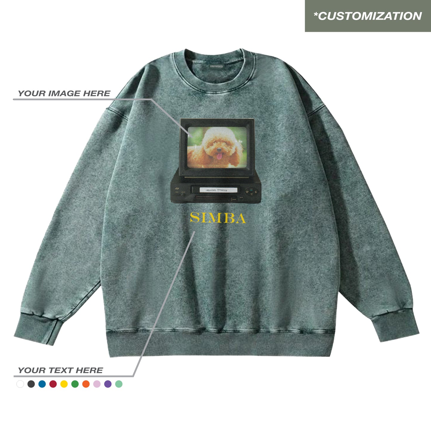 "TELEVISION - CUSTOMIZATION" GREEN / SWEATSHIRT