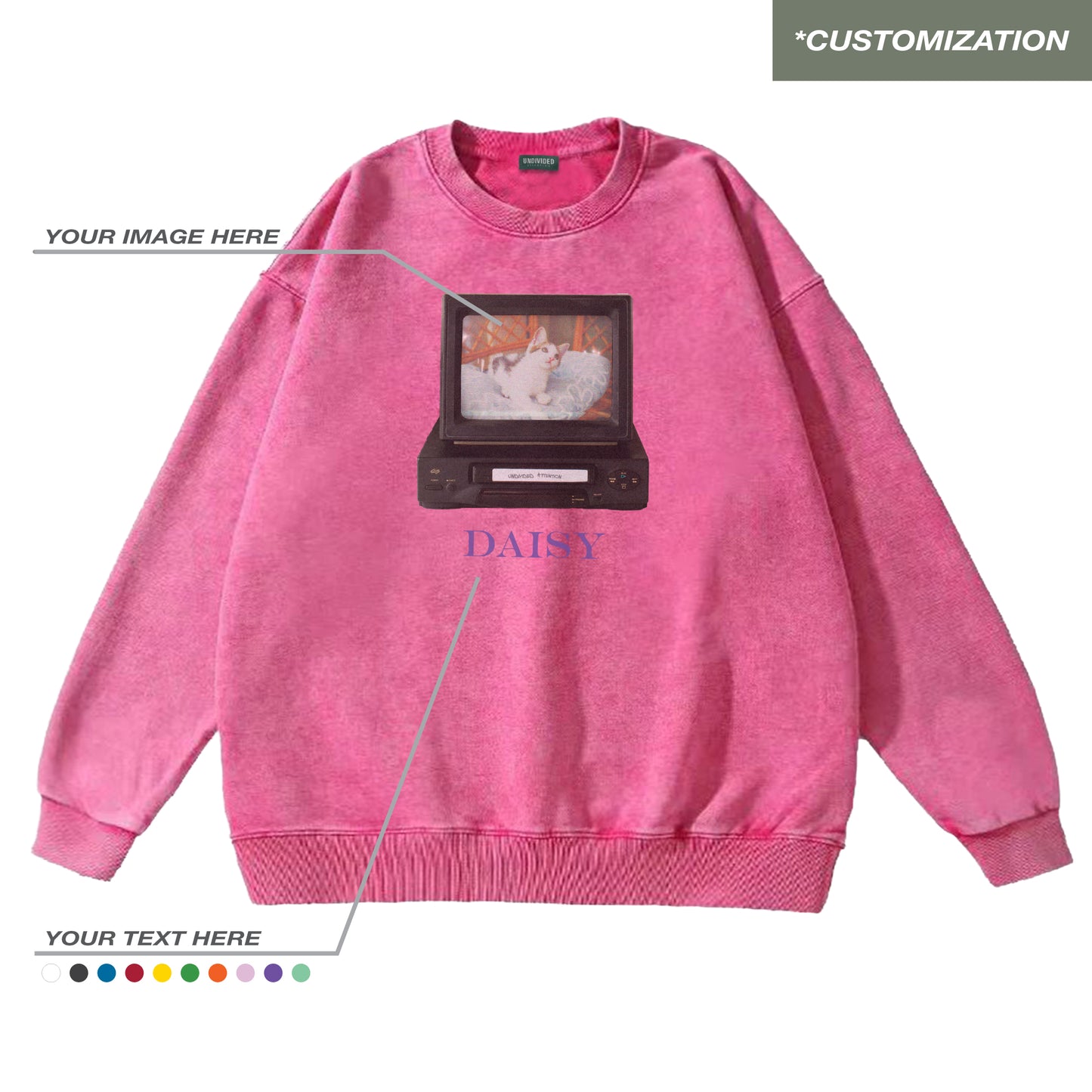 "TELEVISION - CUSTOMIZATION" PINK / SWEATSHIRT