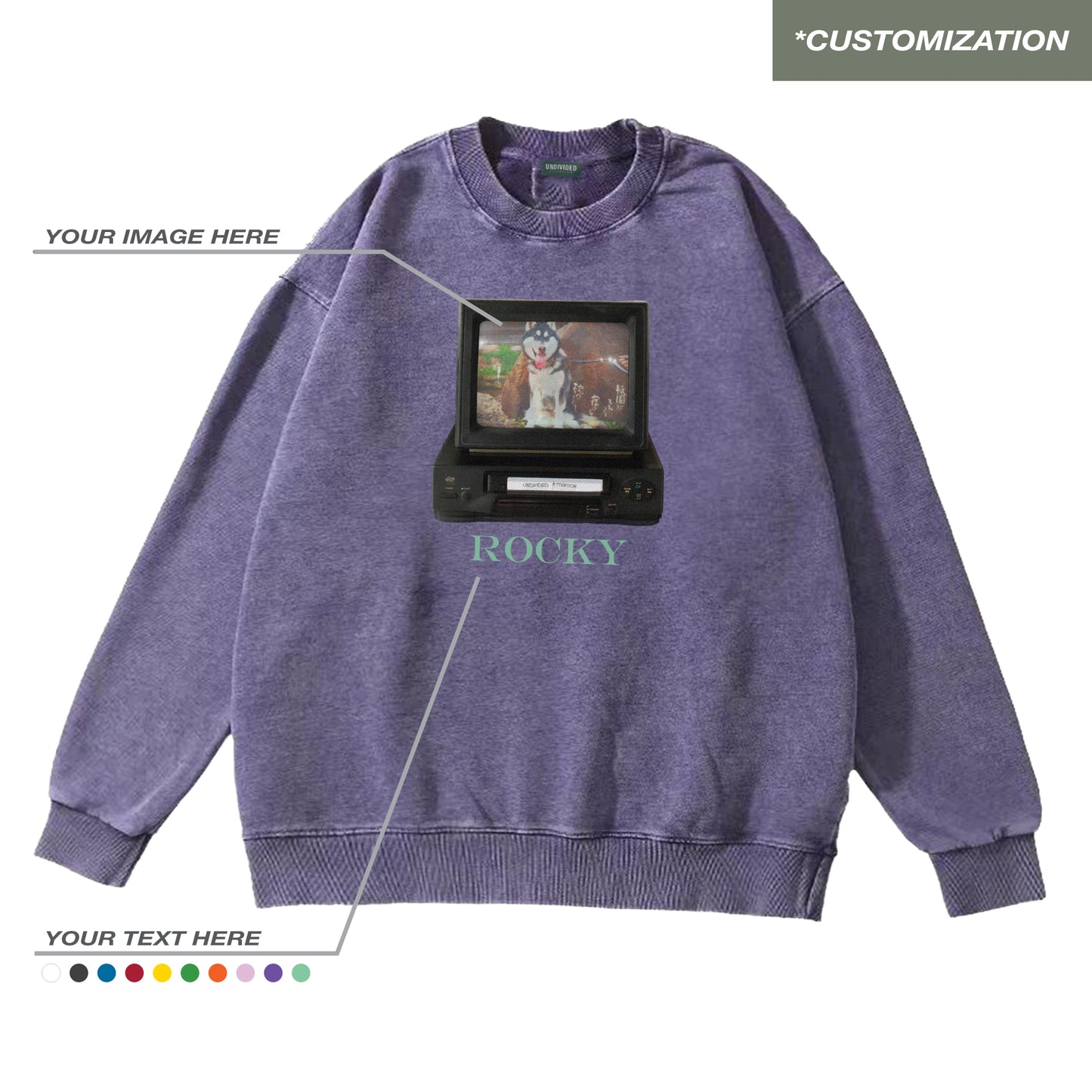 "TELEVISION - CUSTOMIZATION" PURPLE / SWEATSHIRT
