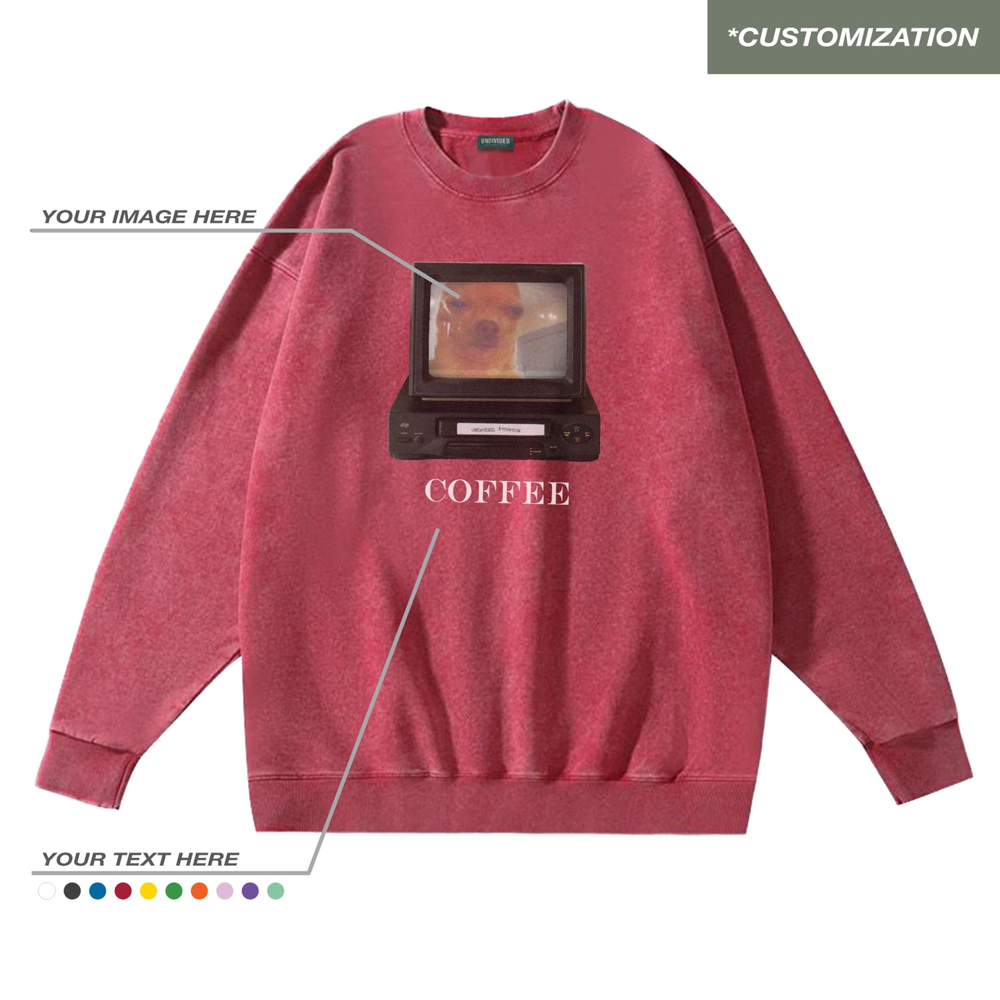 "TELEVISION - CUSTOMIZATION" RED / SWEATSHIRT