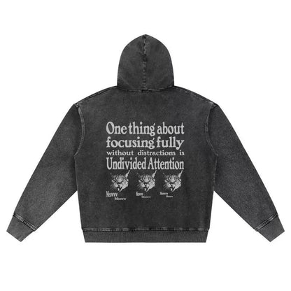 "TRIPLE CATS" WASHED BLACK / ZIP HOODIES