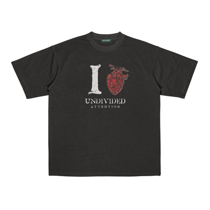 "I LOVE UNDIVIDED ATTENTION" BLACK / MEDIUM FIT