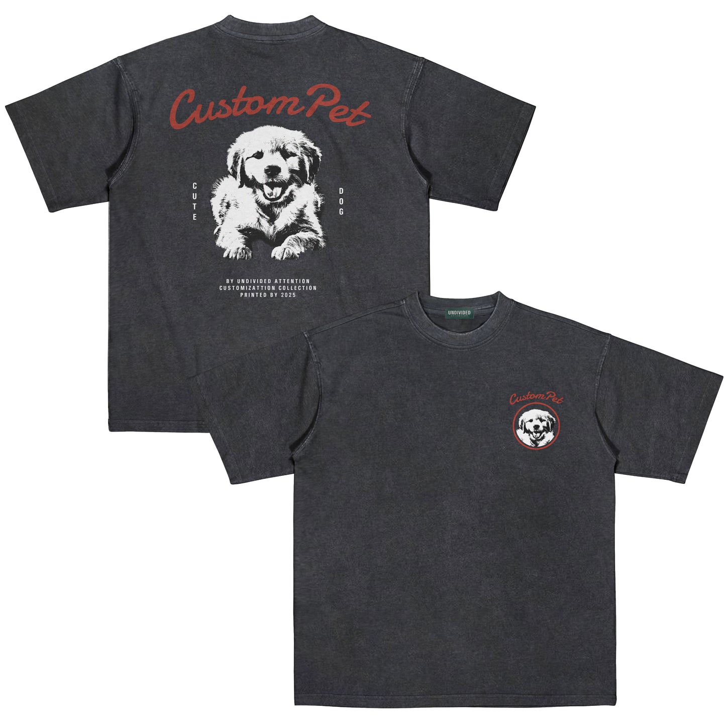 "CUSTOM DOG TEE #3" WASHED BLACK / MEDIUM FIT