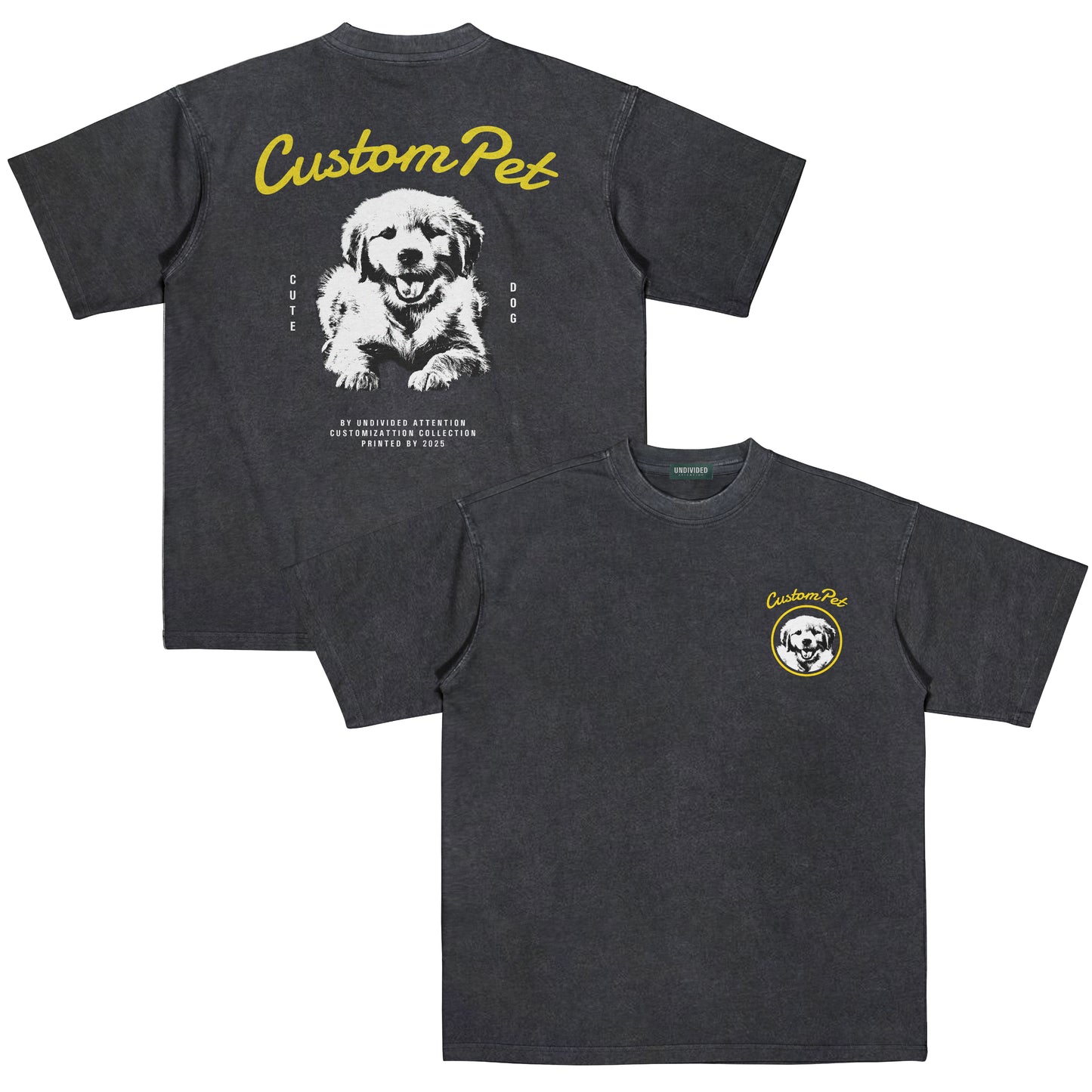 "CUSTOM DOG TEE #3" WASHED BLACK / MEDIUM FIT